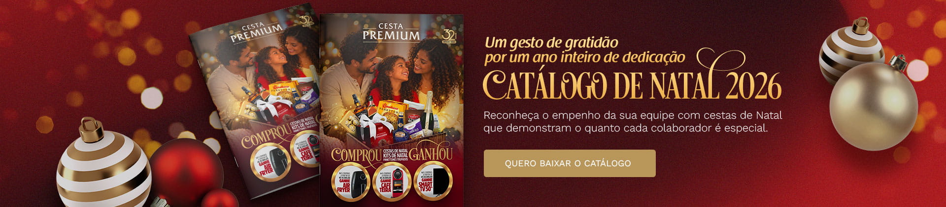 Baixe o Catálogo de Natal 2026: Cestas de Natal, Kits de Natal e Panettones Trufados